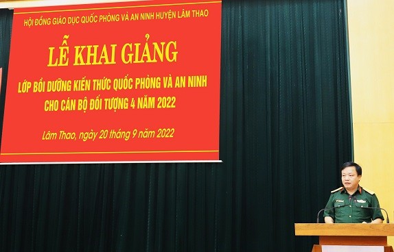 Khai giảng Lớp bồi dưỡng kiến thức Quốc phòng và An ninh đối tượng 4 tại Công ty năm 2022