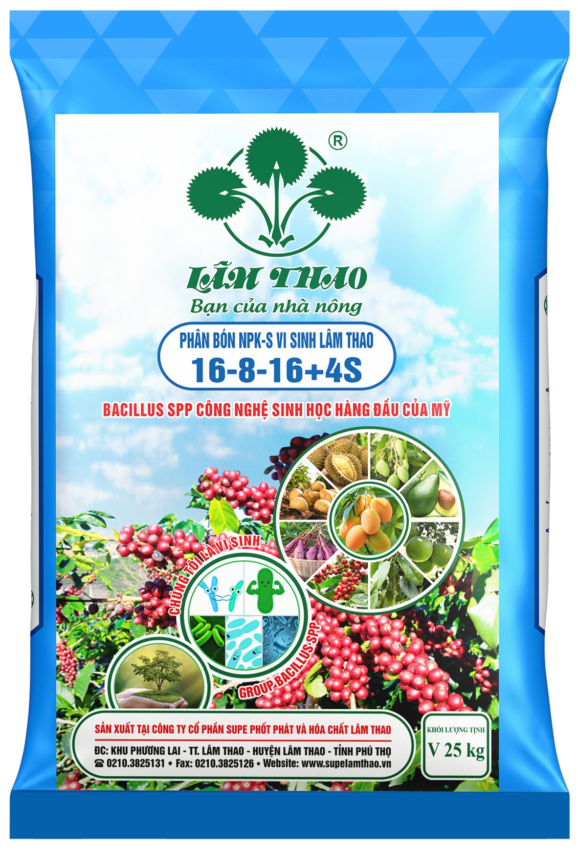 PHÂN BÓN NPK-S VI SINH LÂM THAO 16-8-16+4S