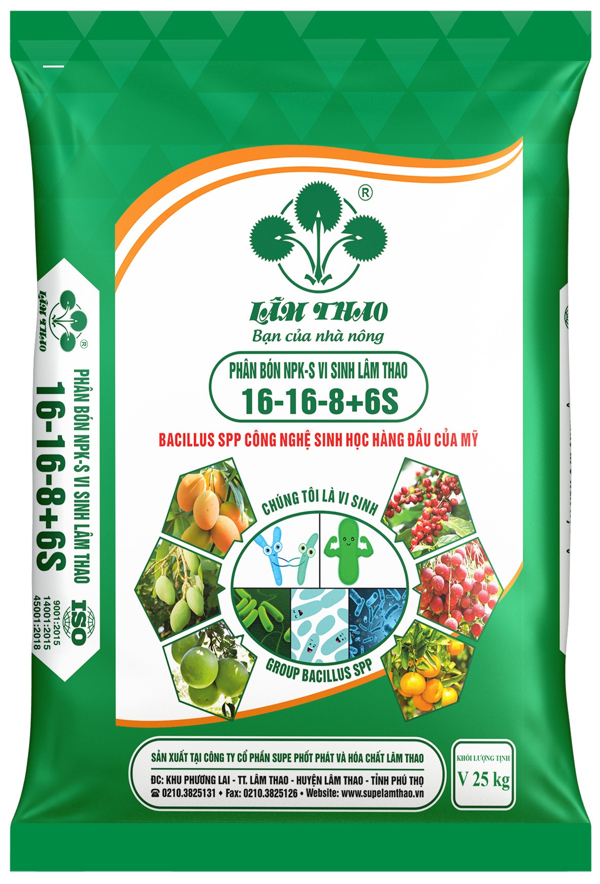 PHÂN BÓN NPK-S VI SINH LÂM THAO 16-16-8+6S