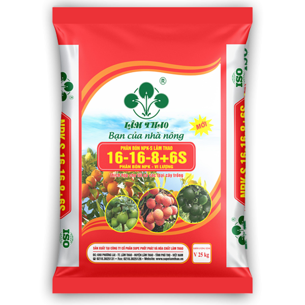 Phân bón  NPK-S Lâm Thao 16-16-8+8S